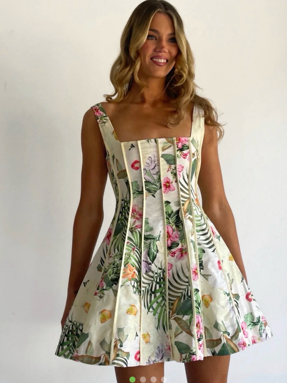 By Nicola Emily Mini Dress in Fleur Tropicale